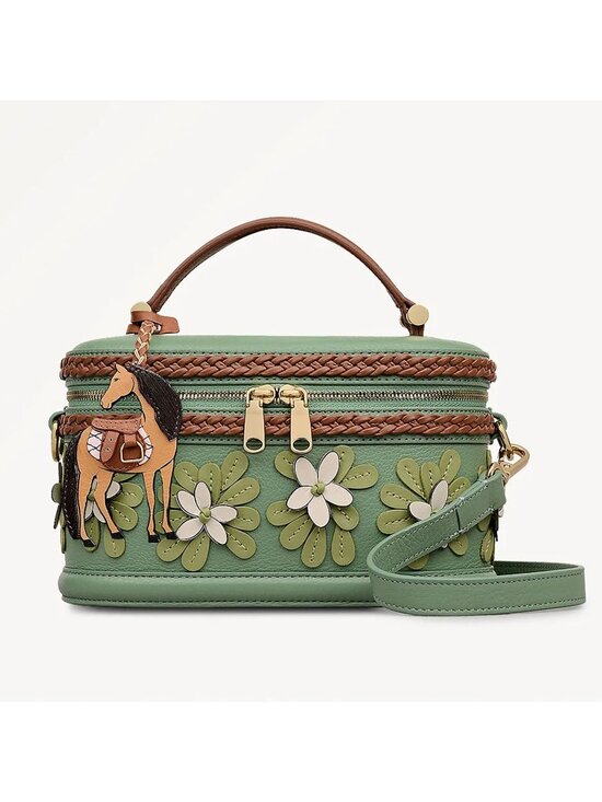 RADLEY LONDON Handbags - NWT Radley London Green Leather Bag Handbag Lunar Horse Year Zip Oval Case Trunk